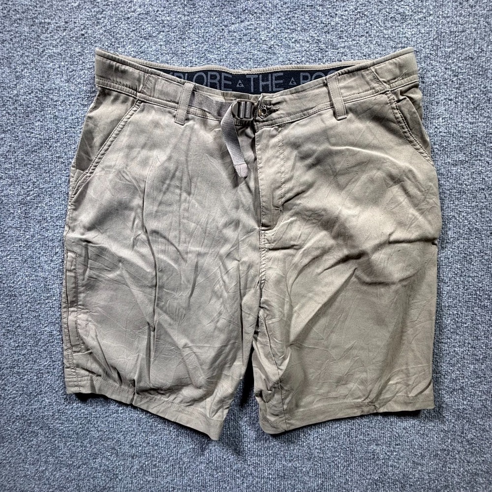 Gerry Golf Shorts Men's 36 Gray Nylon High Rise Belted Beach Performance Summer
